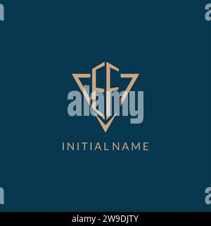EF logo initials triangle shape style, creative logo design vector graphic Stock Vector
