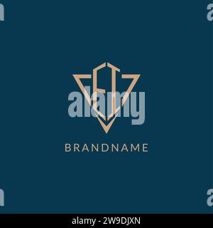 EI logo initials triangle shape style, creative logo design vector graphic Stock Vector