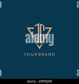 JC logo initials triangle shape style, creative logo design vector graphic Stock Vector