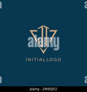 JT logo initials triangle shape style, creative logo design vector graphic Stock Vector