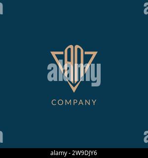 AN logo initials triangle shape style, creative logo design vector graphic Stock Vector