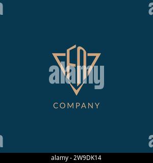 FN logo initials triangle shape style, creative logo design vector graphic Stock Vector