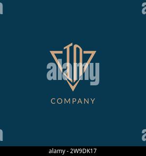 IN logo initials triangle shape style, creative logo design vector graphic Stock Vector