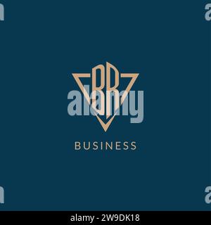 BR logo initials triangle shape style, creative logo design vector graphic Stock Vector