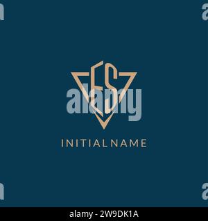 ES logo initials triangle shape style, creative logo design vector graphic Stock Vector