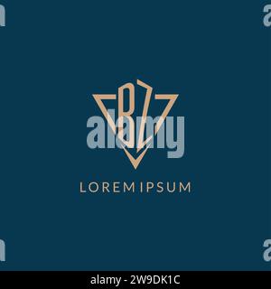 BZ logo initials triangle shape style, creative logo design vector graphic Stock Vector
