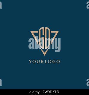 GO logo initials triangle shape style, creative logo design vector graphic Stock Vector