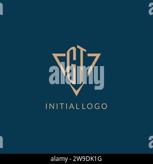 GT logo initials triangle shape style, creative logo design vector graphic Stock Vector