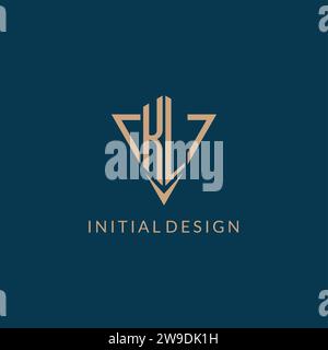 KL logo initials triangle shape style, creative logo design vector graphic Stock Vector