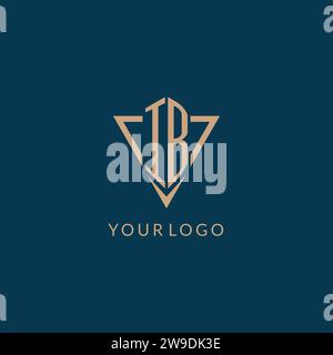 IB logo initials triangle shape style, creative logo design vector graphic Stock Vector