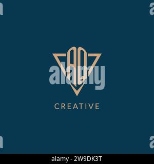 AQ logo initials triangle shape style, creative logo design vector graphic Stock Vector