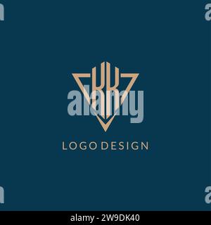 KK logo initials triangle shape style, creative logo design vector graphic Stock Vector