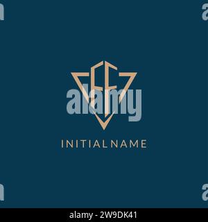 FF logo initials triangle shape style, creative logo design vector graphic Stock Vector