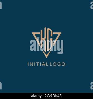 KG logo initials triangle shape style, creative logo design vector graphic Stock Vector