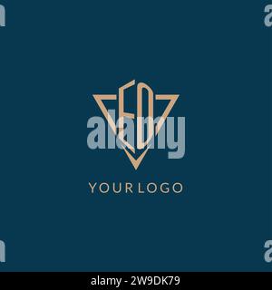 EO logo initials triangle shape style, creative logo design vector graphic Stock Vector