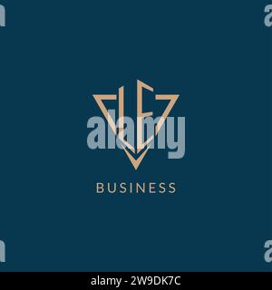 LE logo initials triangle shape style, creative logo design vector graphic Stock Vector