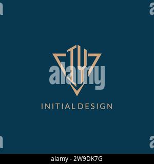 IY logo initials triangle shape style, creative logo design vector graphic Stock Vector