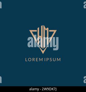 HM logo initials triangle shape style, creative logo design vector graphic Stock Vector