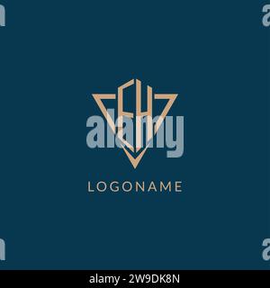 EH logo initials triangle shape style, creative logo design vector graphic Stock Vector