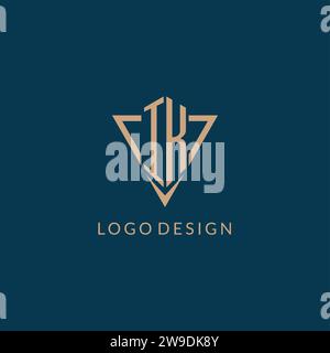 IK logo initials triangle shape style, creative logo design vector graphic Stock Vector