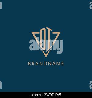 DI logo initials triangle shape style, creative logo design vector graphic Stock Vector