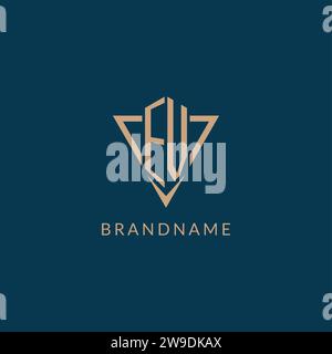 EV logo initials triangle shape style, creative logo design vector graphic Stock Vector