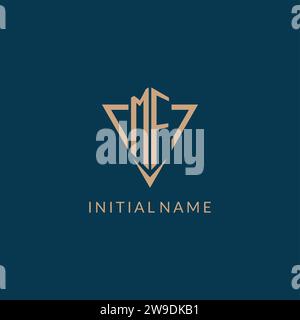 MF logo initials triangle shape style, creative logo design vector graphic Stock Vector