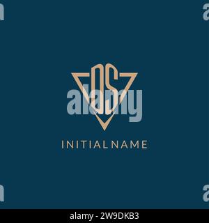 DS logo initials triangle shape style, creative logo design vector graphic Stock Vector