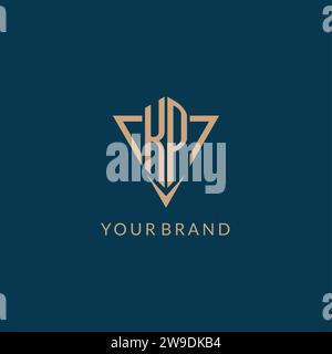 KP logo initials triangle shape style, creative logo design vector graphic Stock Vector