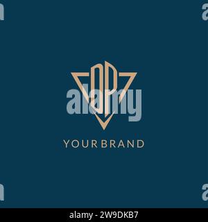 DP logo initials triangle shape style, creative logo design vector graphic Stock Vector