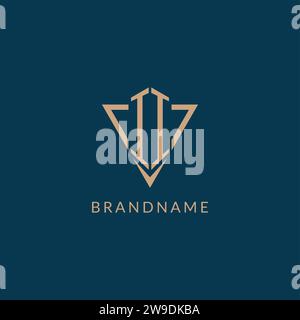 II logo initials triangle shape style, creative logo design vector graphic Stock Vector