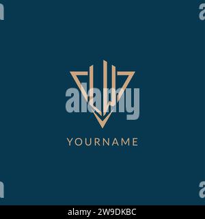 LW logo initials triangle shape style, creative logo design vector graphic Stock Vector