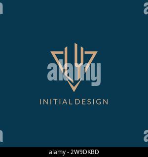 LY logo initials triangle shape style, creative logo design vector graphic Stock Vector