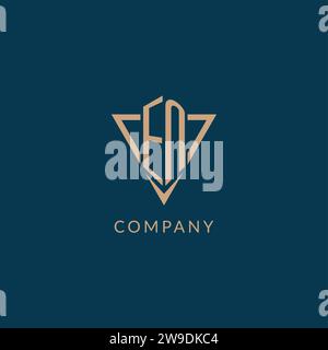 EN logo initials triangle shape style, creative logo design vector graphic Stock Vector
