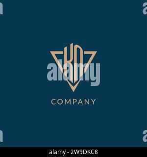 KN logo initials triangle shape style, creative logo design vector graphic Stock Vector