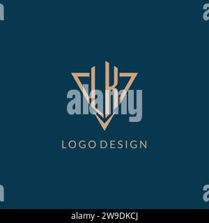 LK logo initials triangle shape style, creative logo design vector graphic Stock Vector