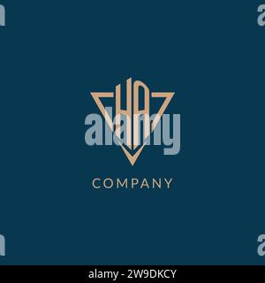 HA logo initials triangle shape style, creative logo design vector graphic Stock Vector
