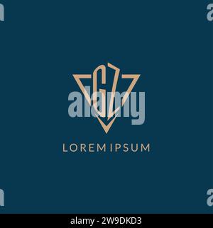 GZ logo initials triangle shape style, creative logo design vector graphic Stock Vector