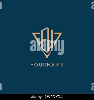 EW logo initials triangle shape style, creative logo design vector graphic Stock Vector