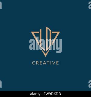 LD logo initials triangle shape style, creative logo design vector graphic Stock Vector