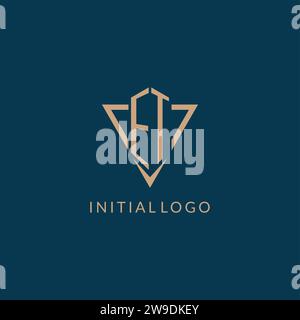 ET logo initials triangle shape style, creative logo design vector graphic Stock Vector