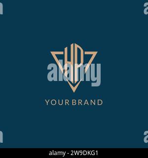 HP logo monogram with triangle shape and circle rounded style isolated ...
