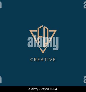 FQ logo initials triangle shape style, creative logo design vector graphic Stock Vector