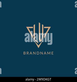 LV logo initials triangle shape style, creative logo design vector graphic Stock Vector