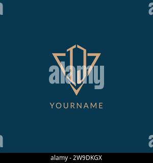 IJ logo initials triangle shape style, creative logo design vector graphic Stock Vector