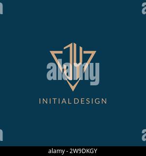 JY logo initials triangle shape style, creative logo design vector graphic Stock Vector