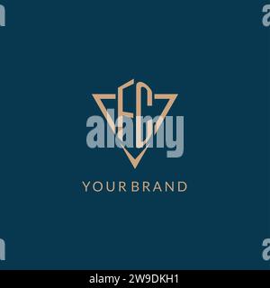 FC logo initials triangle shape style, creative logo design vector graphic Stock Vector