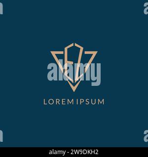 EZ logo initials triangle shape style, creative logo design vector graphic Stock Vector