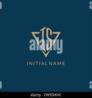 IS logo initials triangle shape style, creative logo design vector graphic Stock Vector