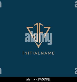 JF logo initials triangle shape style, creative logo design vector graphic Stock Vector